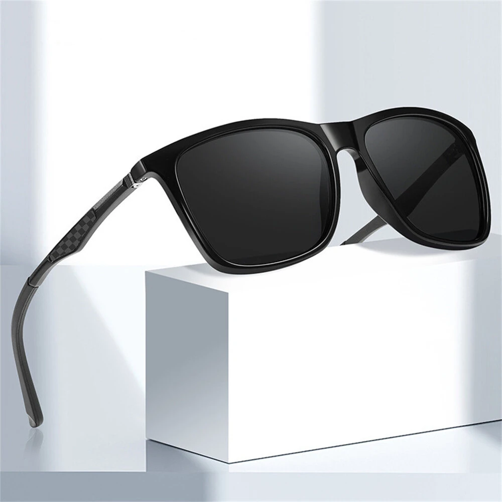 (image for) Fashion Black Square TAC Polarized Sunglasses UV400 Protection Sun Eyewear Glasses for Outdoor Cycling Driving Travel Fishing